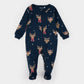 Petit Lem Footed Sleeper in Reindeer Run on Dress Blues