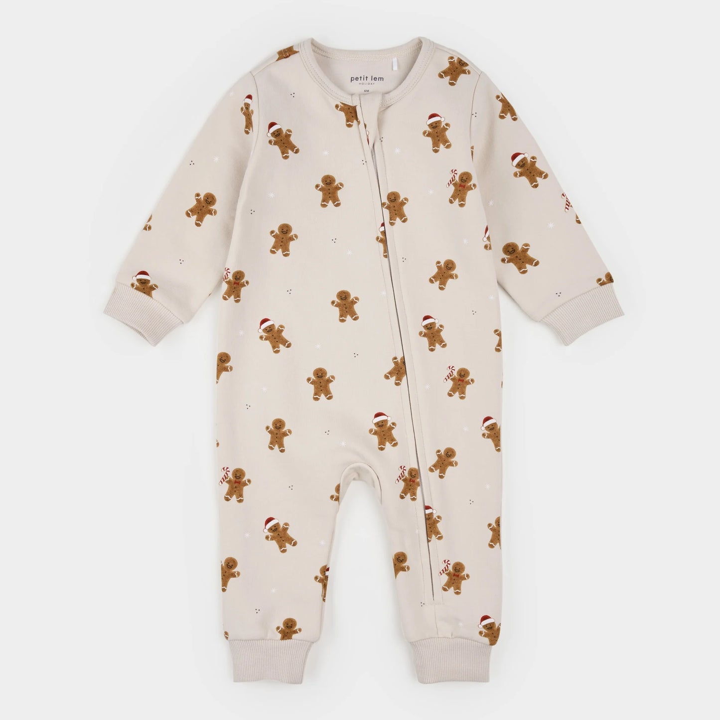 Petit Lem Playsuit in Merry Gingerbread on Cream