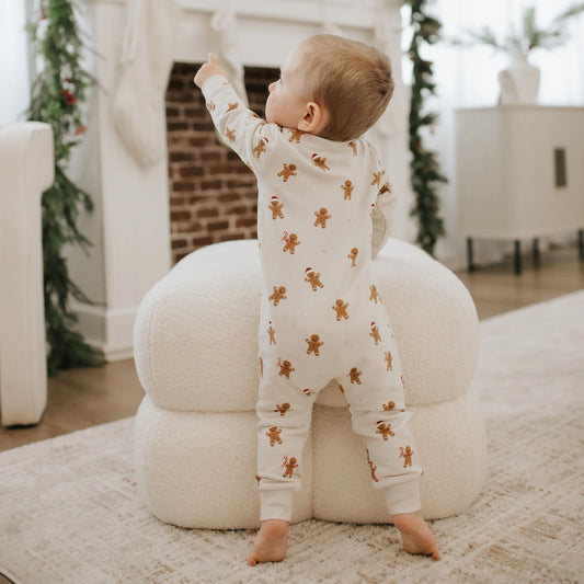 Petit Lem Playsuit in Merry Gingerbread on Cream