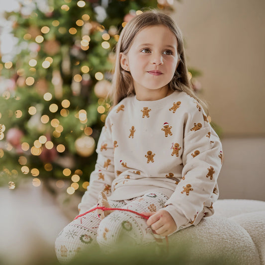 Petit Lem Sweatshirt in Merry Gingerbread in Cream