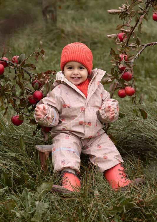 CeLaVi Fleece Lined One Piece Rain Suit in Nasturtium