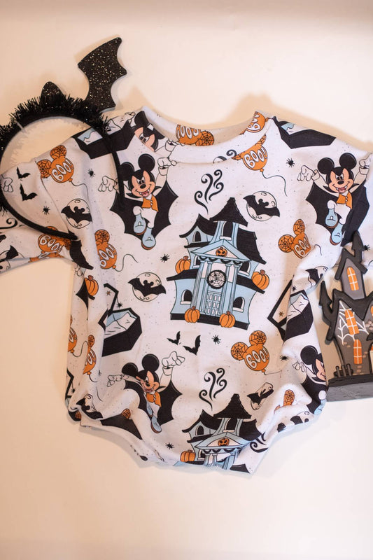 Reese’s Little Pieces Haunted Mouse Long Sleeve Romper