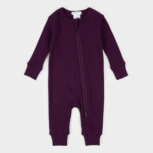 Petit Lem Ribbed Modal Sleeper in Dark Plum