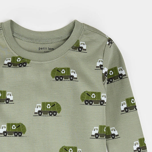 Petit Lem 2 Piece Pj Set in Recycling Trucks