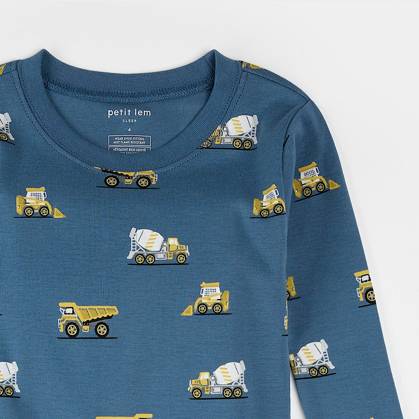 Petit Lem 2 Piece Pj Set in Construction Trucks