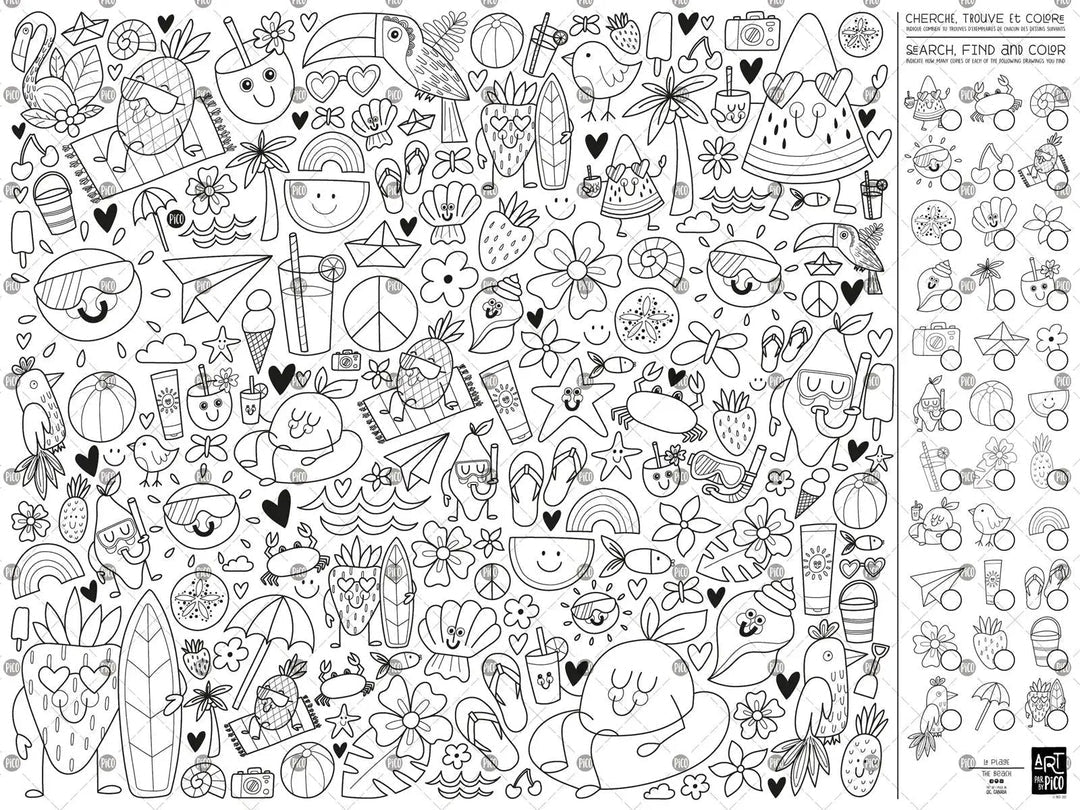 Pico Giant Colouring Page - The Beach