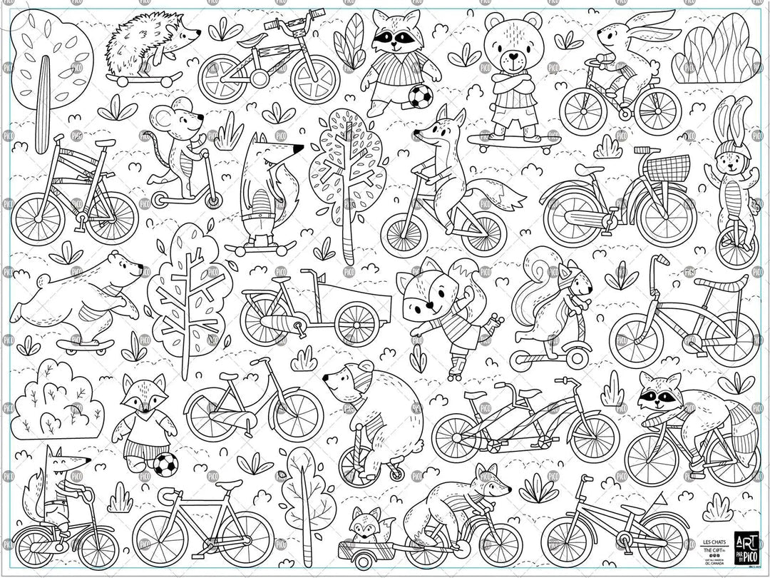 Pico Giant Colouring Page - Bike Ride