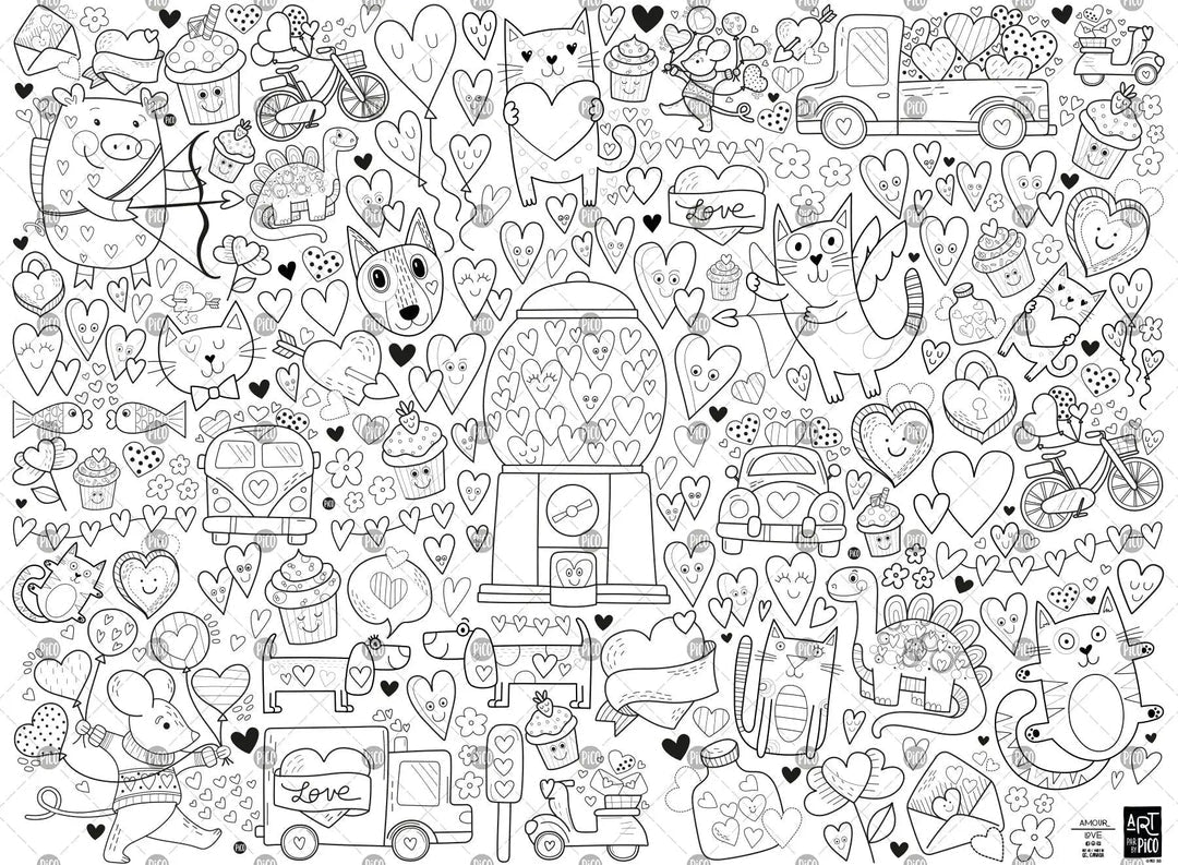 Pico Giant Colouring Page - Love
