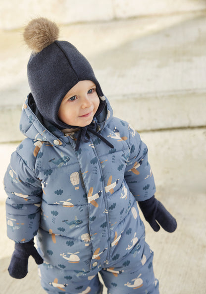 Minymo Detachable Pom Hat in Navy