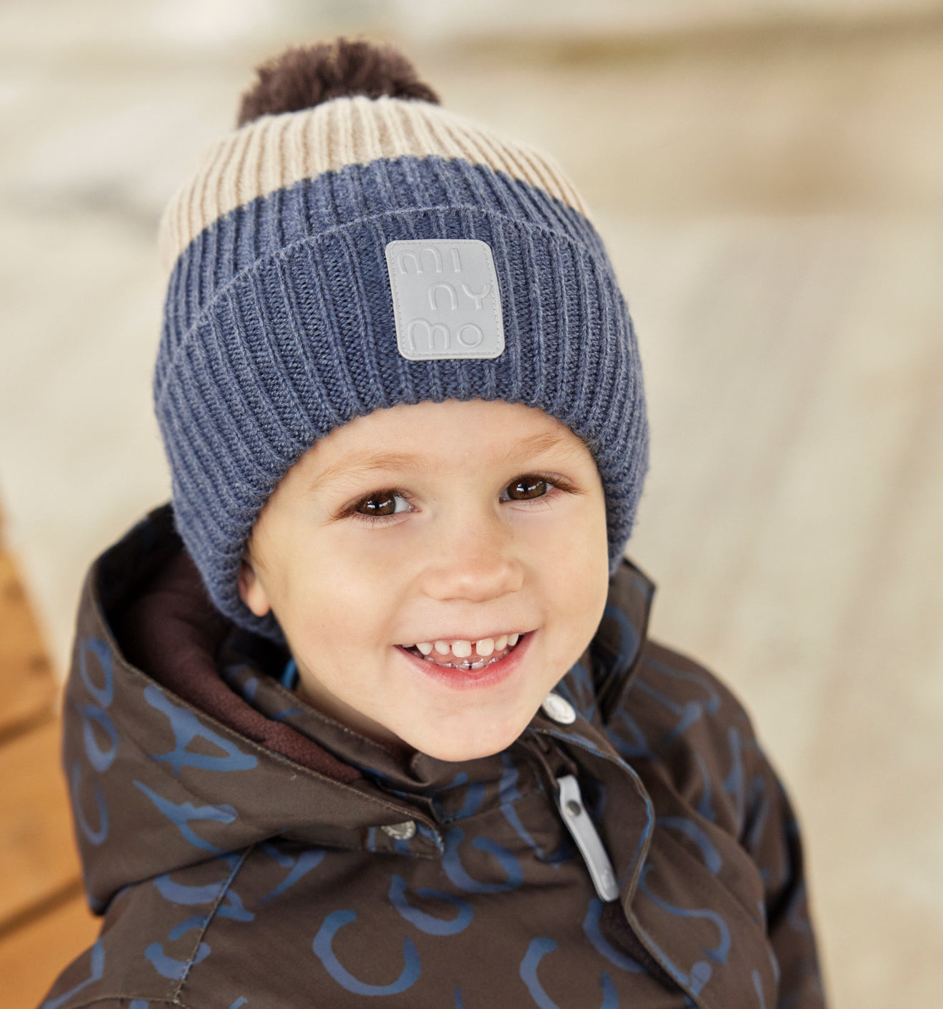 Minymo Pom Beanie in Navy
