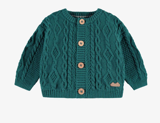 Souris Mini Teal Knit Baby Cardigan