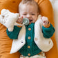 Souris Mini Teal Knit Baby Cardigan