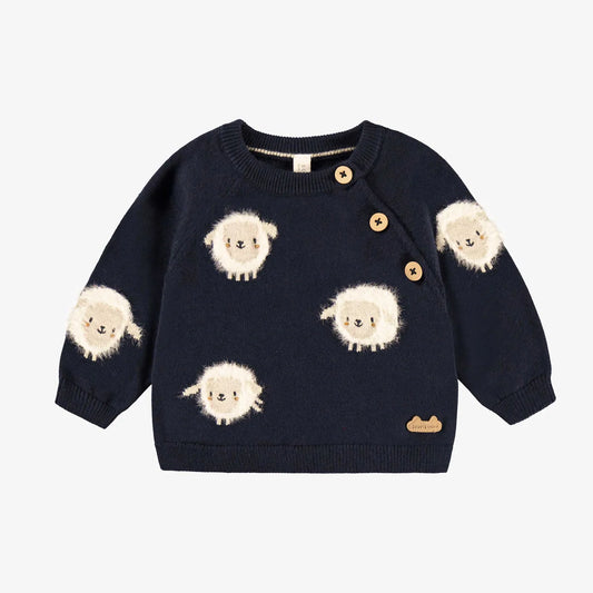 Souris Mini Navy Blue Knit Sweater