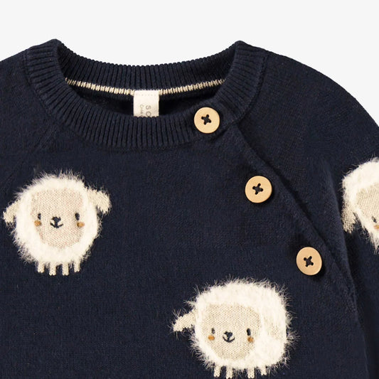Souris Mini Navy Blue Knit Sweater