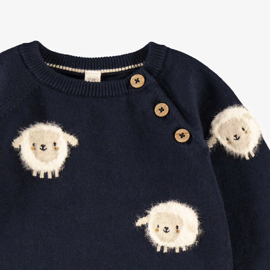 Souris Mini Navy Blue Knit Onepiece