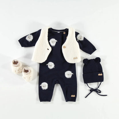 Souris Mini Navy Blue Knit Onepiece