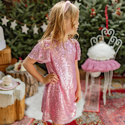 Souris Mini Pink Sequin Dress