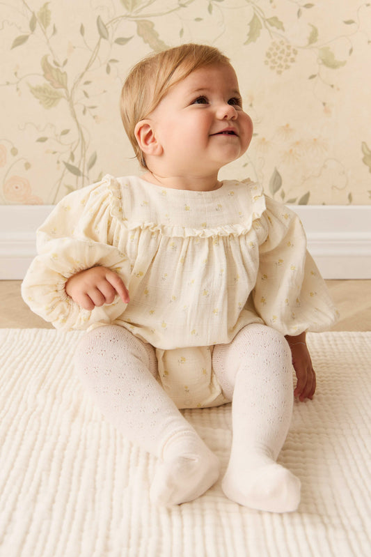 Jamie Kay Organic Cotton Muslin Frances Playsuit in Vintage Ditsy
