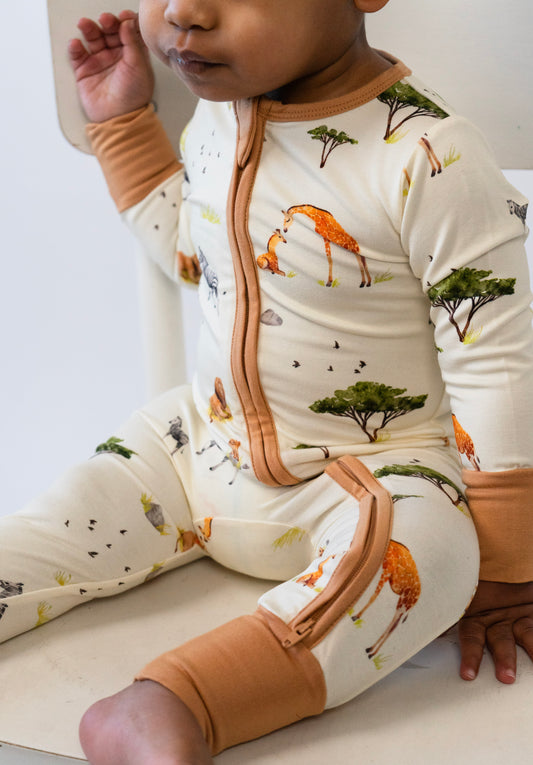 Belan J Foldover Cuff Footless Bamboo Sleeper in Safari