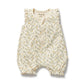 Wilson and Frenchy Organic Cotton Ruffle Zipsuit in Lemon Leaf