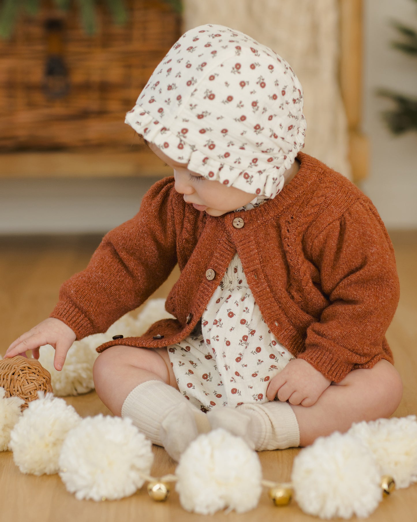 Quincy Mae Holly Cardigan in Cranberry