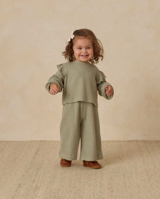 Quincy Mae Ruffle Cozy Set in Fern