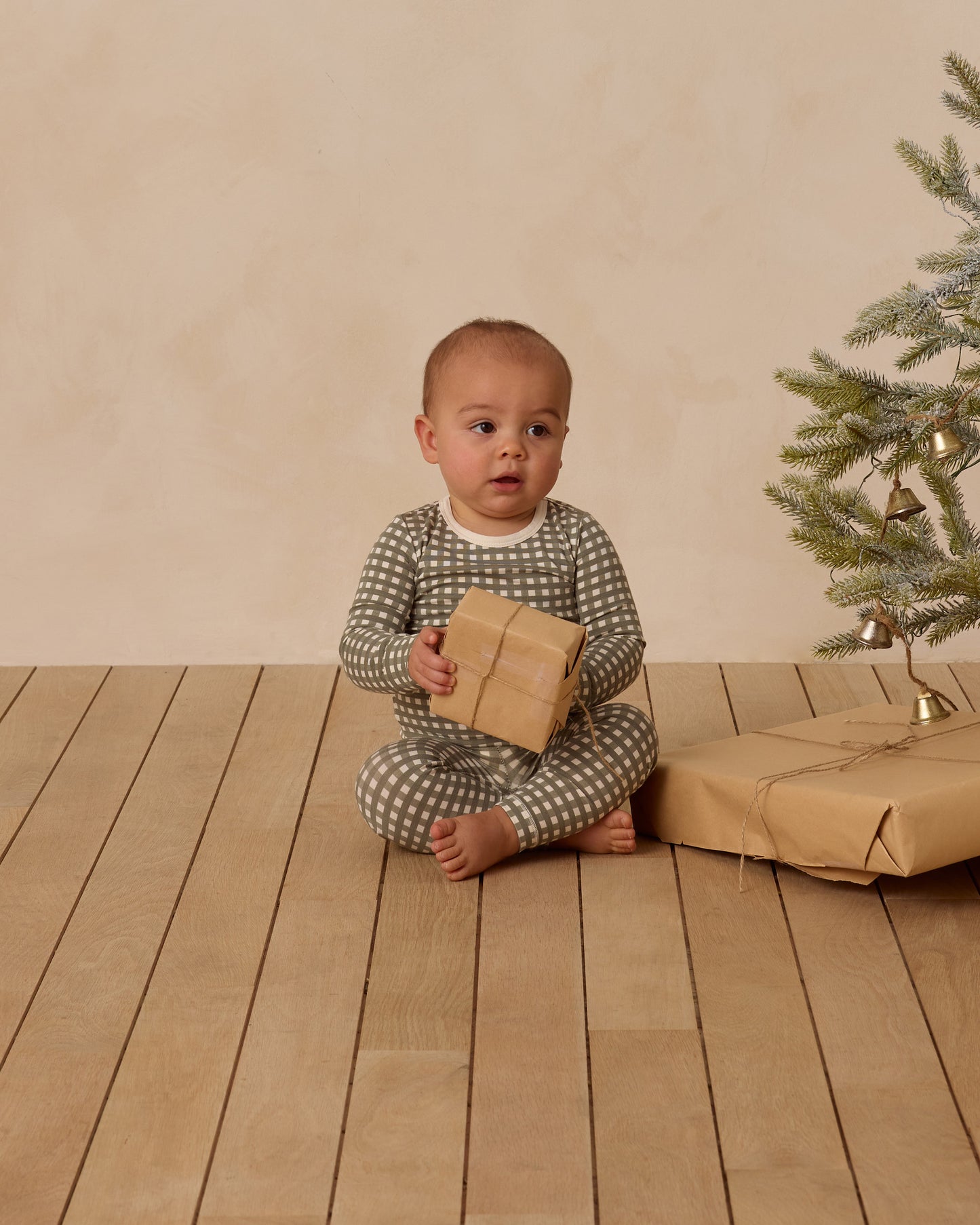 Quincy Mae Bamboo Pajama Set in Forest Check