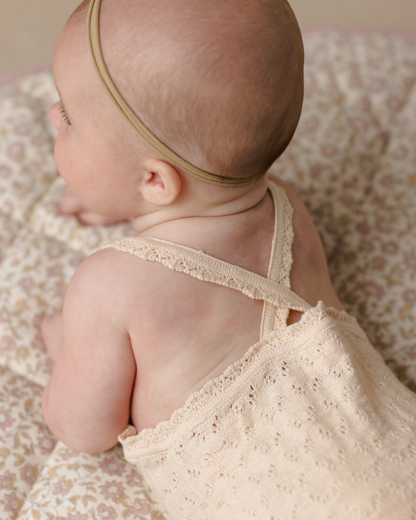 Quincy Mae Annie Knit Romper in Ecru