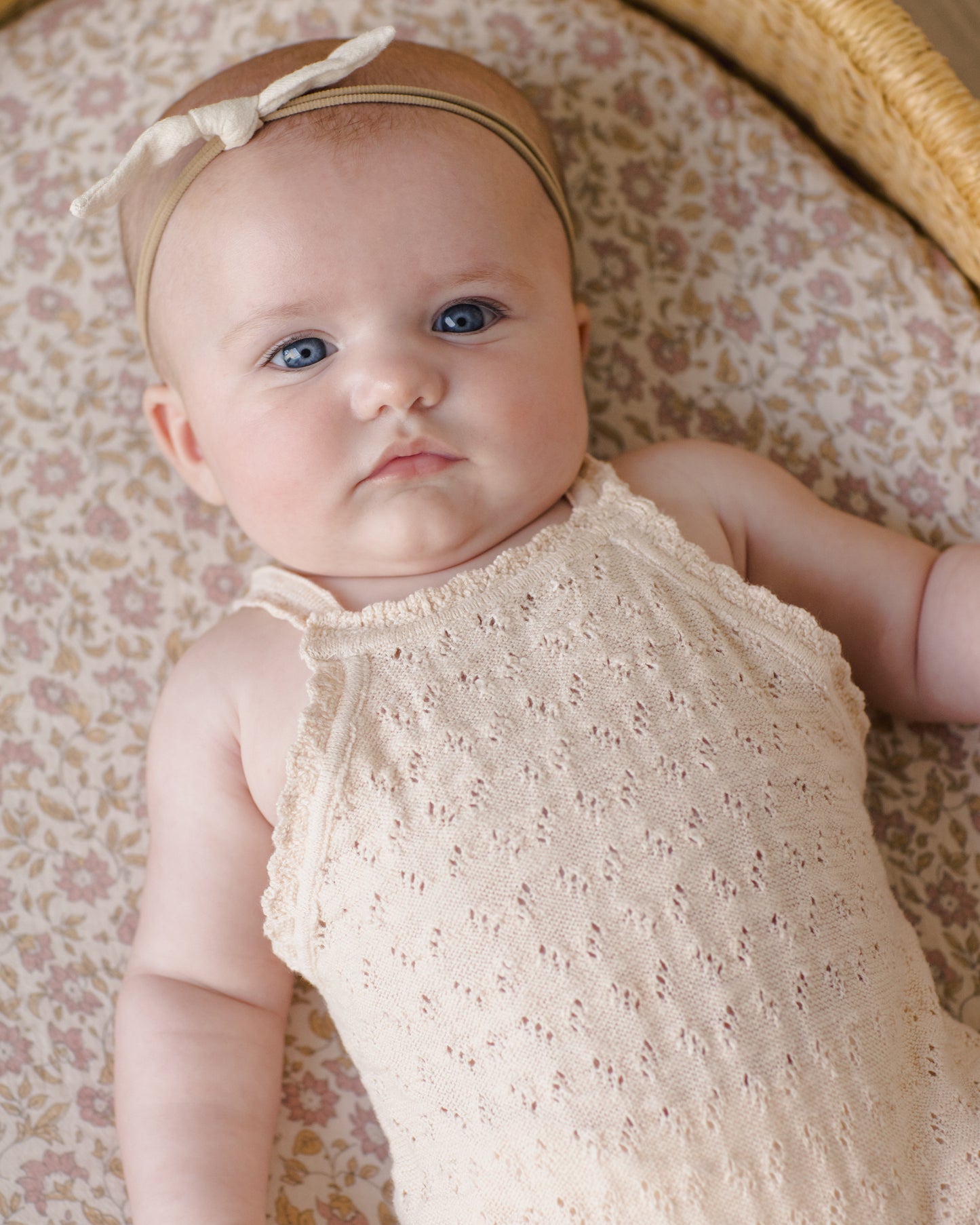 Quincy Mae Annie Knit Romper in Ecru