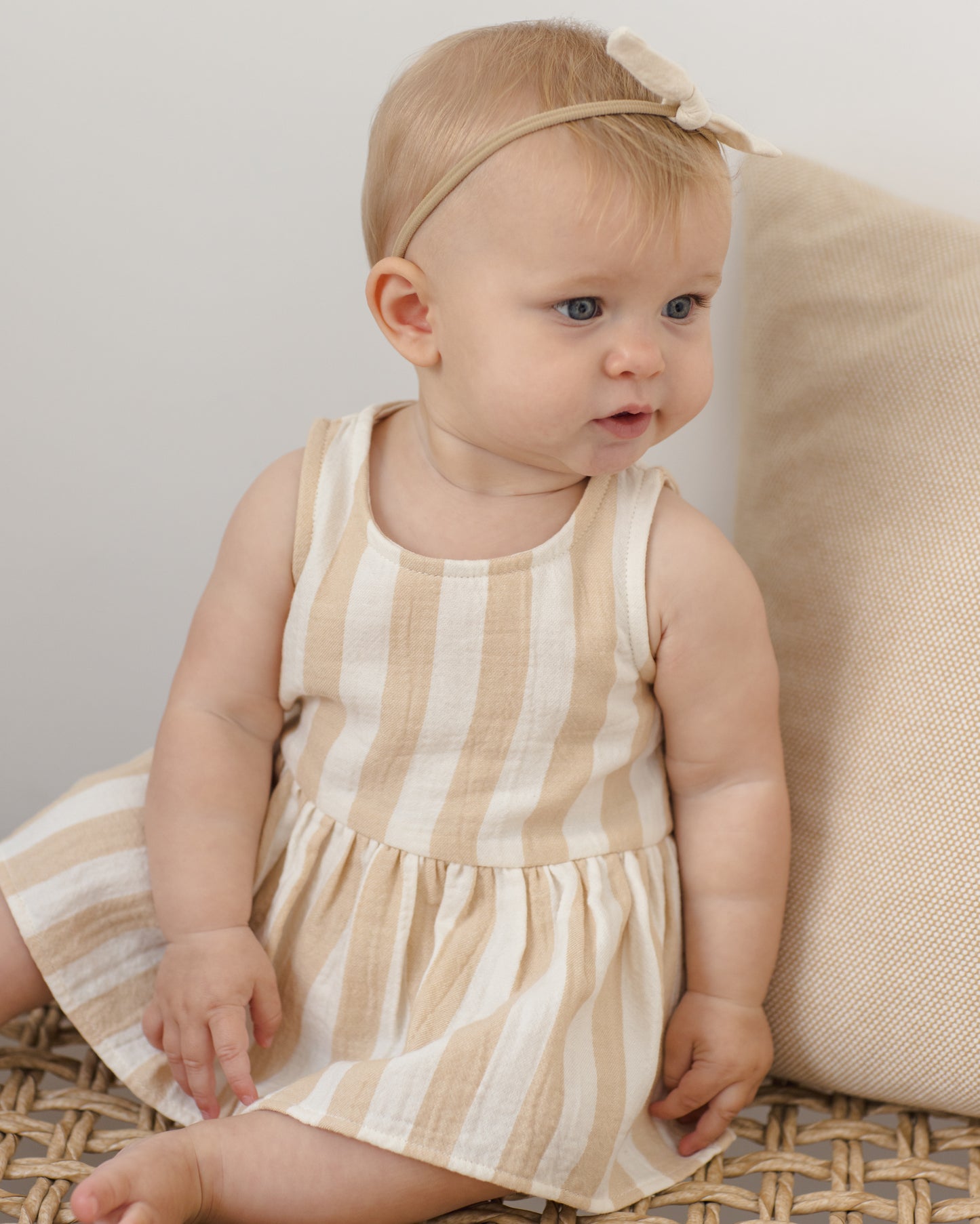 Quincy Mae Skirted Tank Romper in Summer Stripe