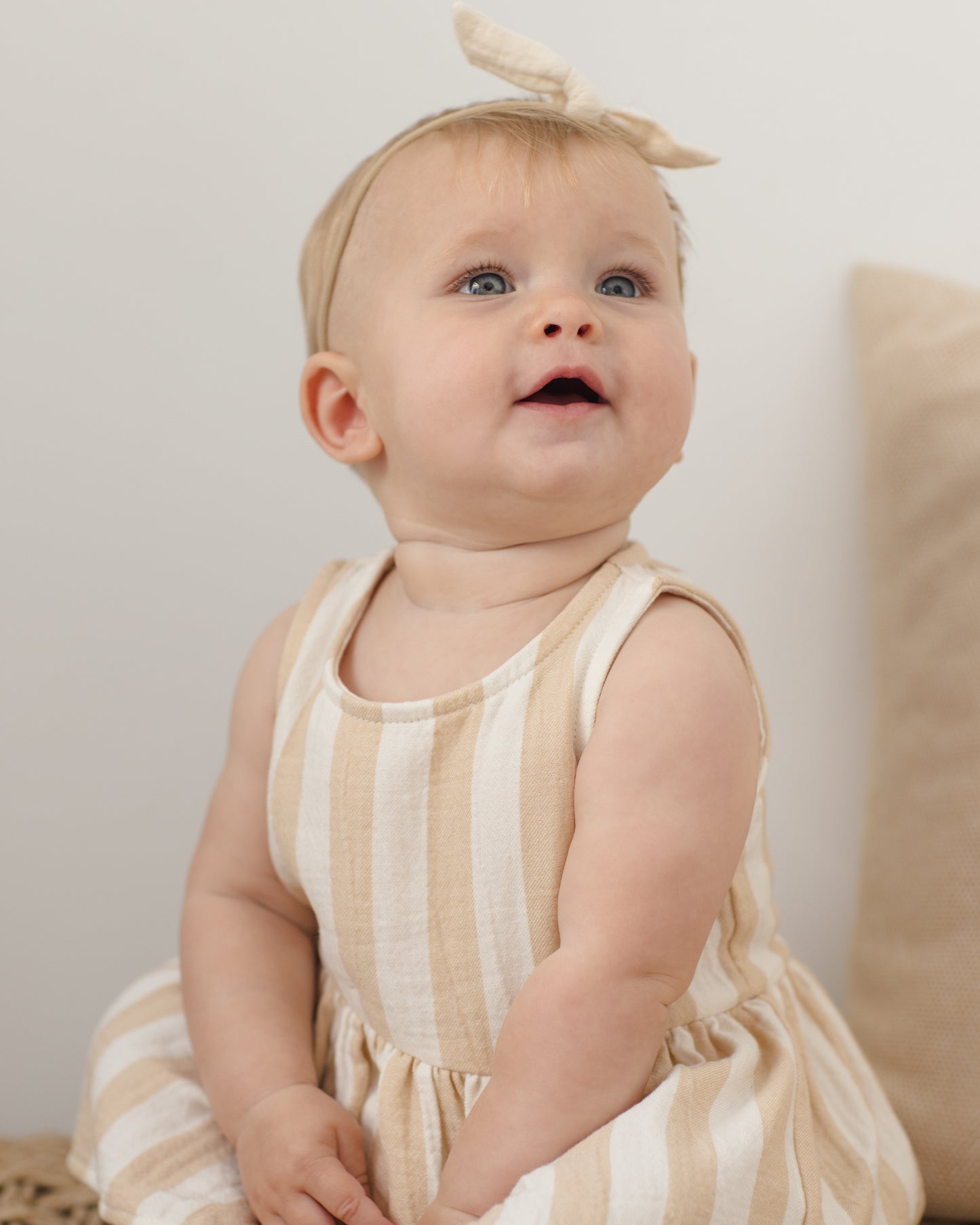 Quincy Mae Skirted Tank Romper in Summer Stripe