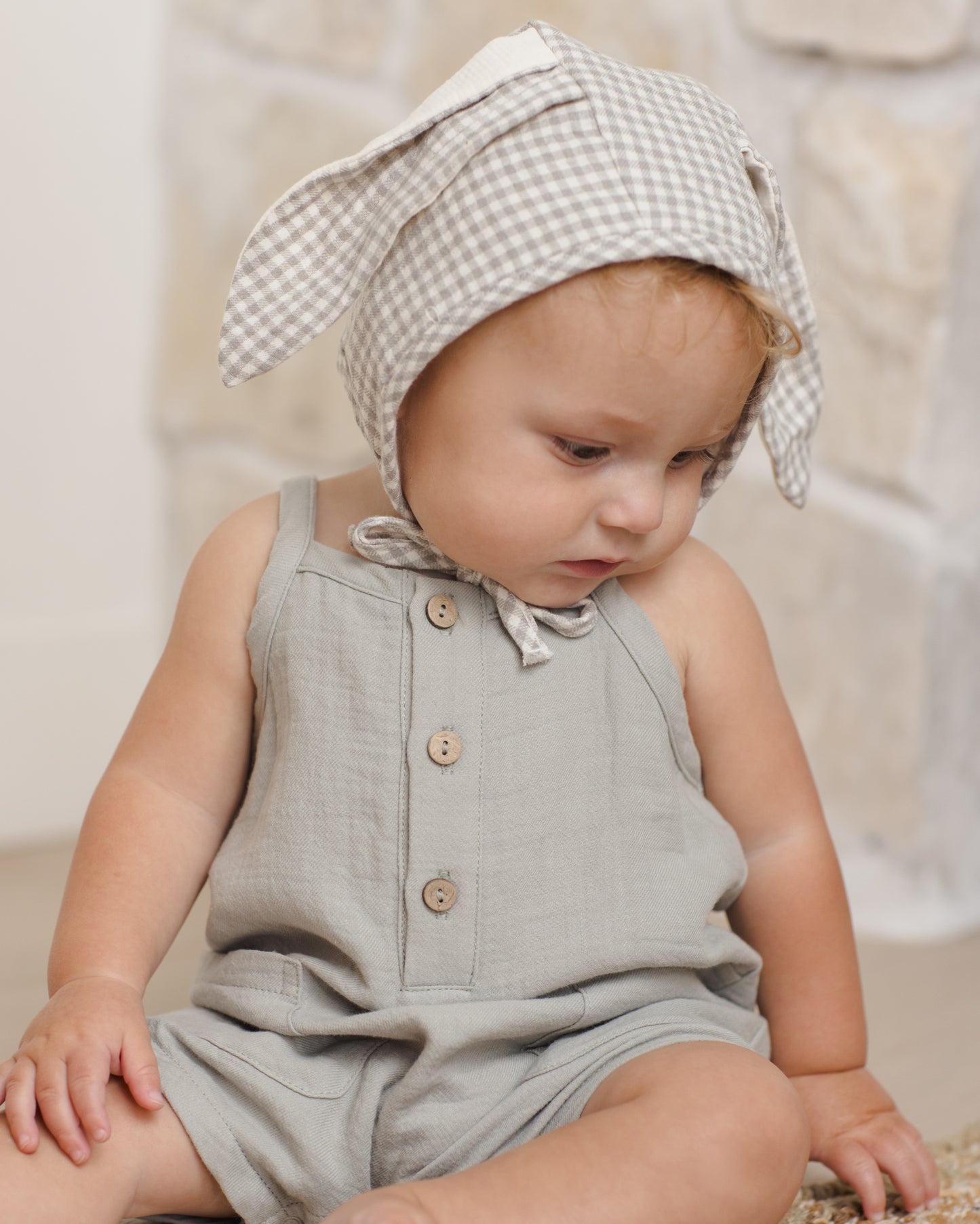 Quincy Mae Oakley Romper in Sage