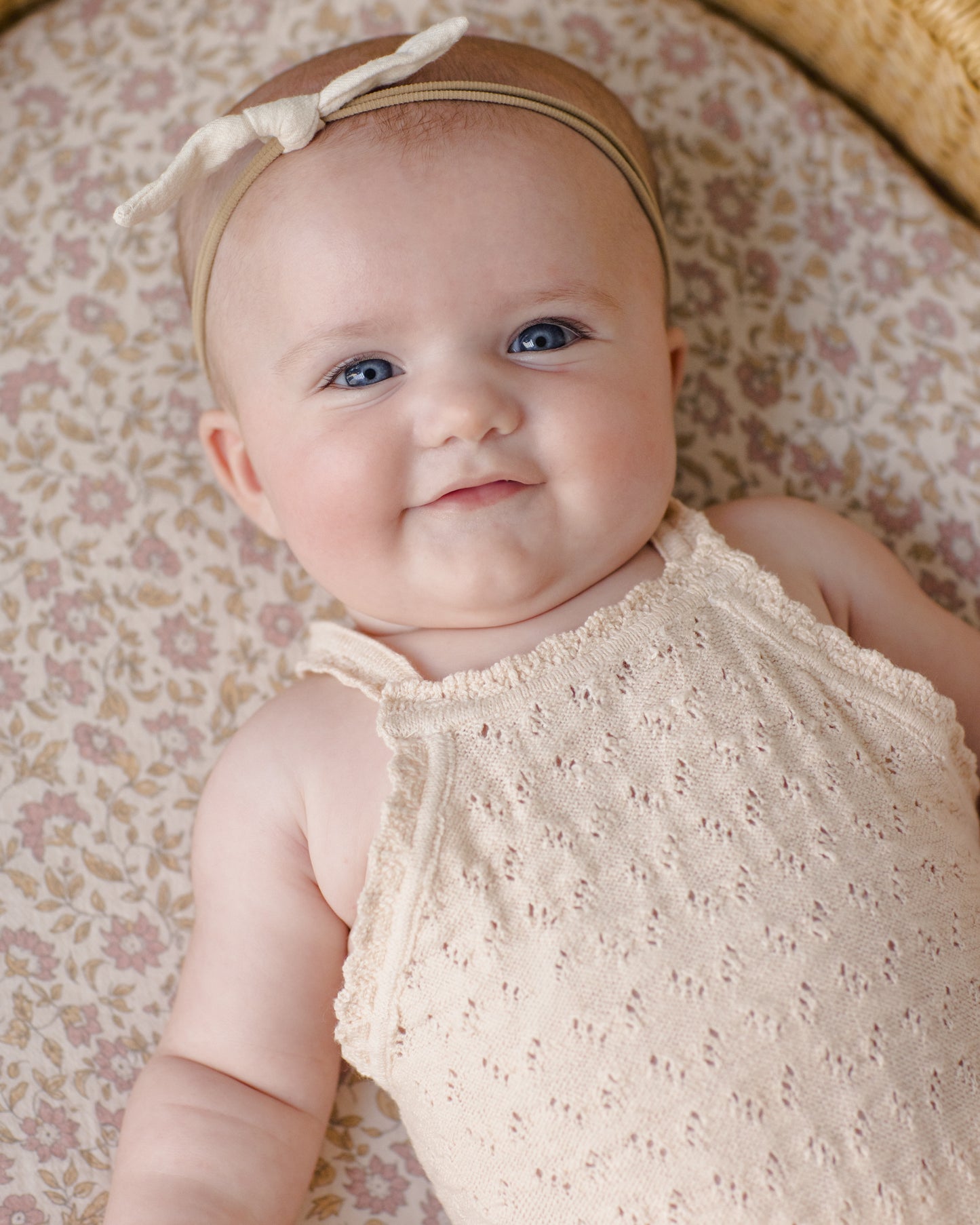 Quincy Mae Annie Knit Romper in Ecru