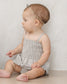 Quincy Mae Smocked Skirted Romper in Sage Gingham