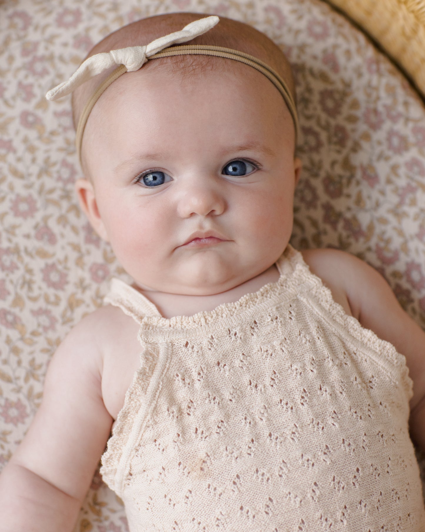 Quincy Mae Annie Knit Romper in Ecru