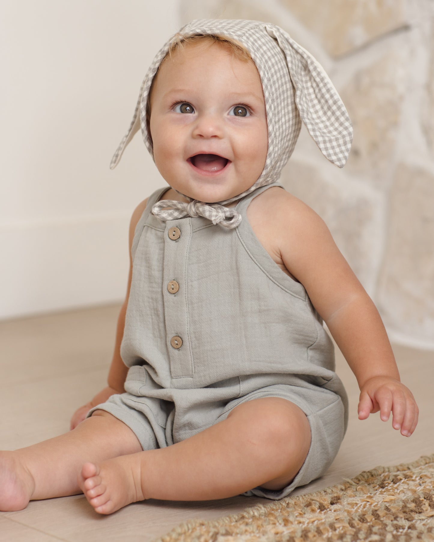 Quincy Mae Bunny Bonnet in Sage Gingham