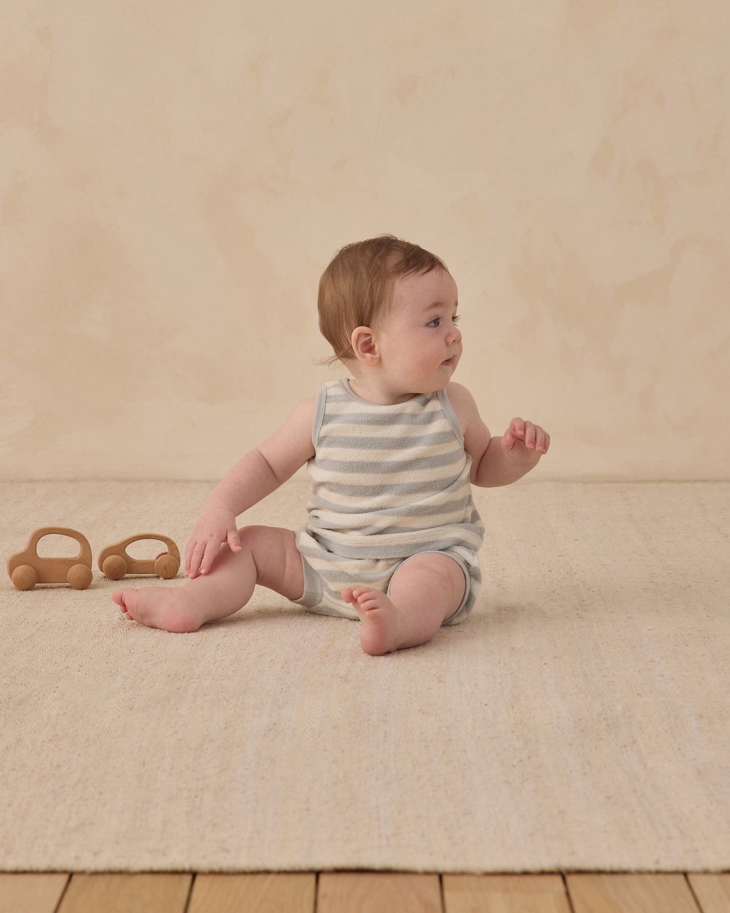 Quincy Mae Terry Tank & Short Set in Sky Stripe