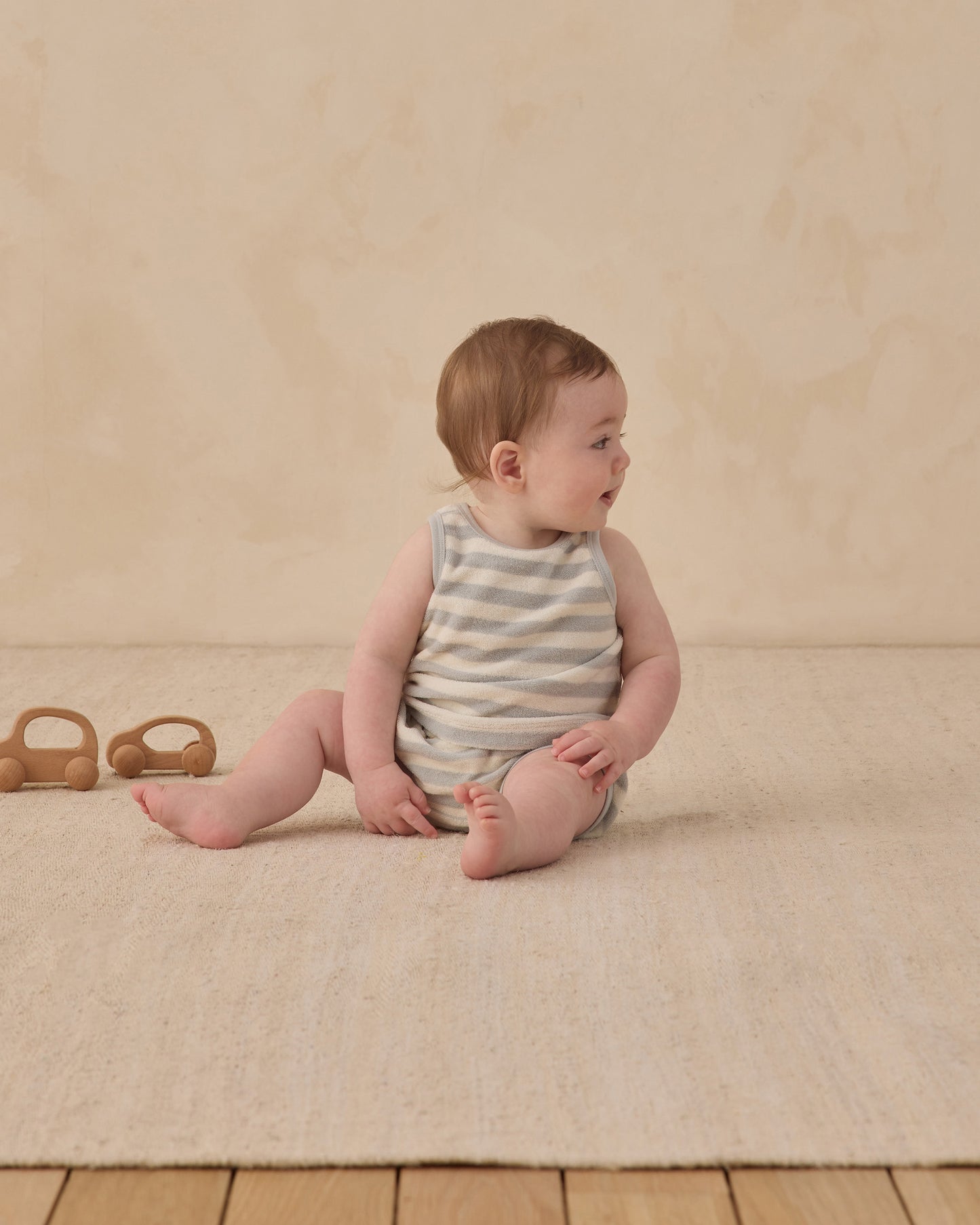 Quincy Mae Terry Tank & Short Set in Sky Stripe