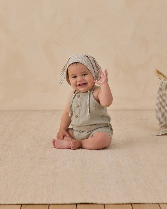 Quincy Mae Oakley Romper in Sage
