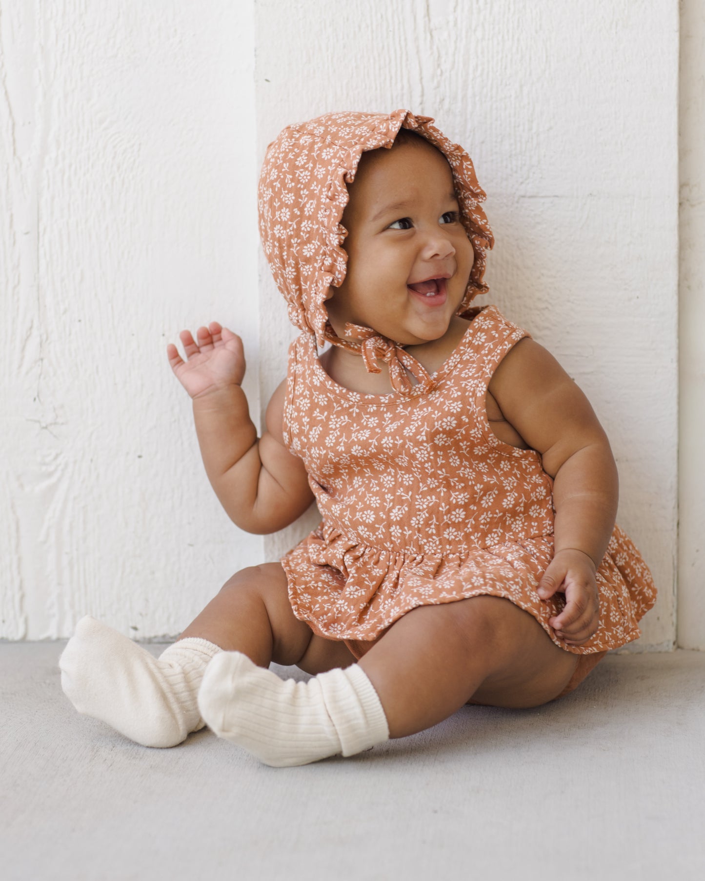 Quincy Mae Sleeveless Peplum Set in Poppy Floral