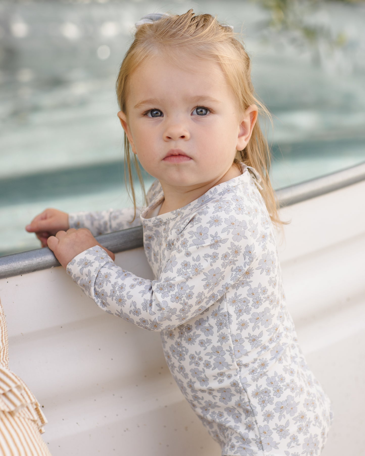 Quincy Mae Olivia Rashguard One-piece in Blue Floral