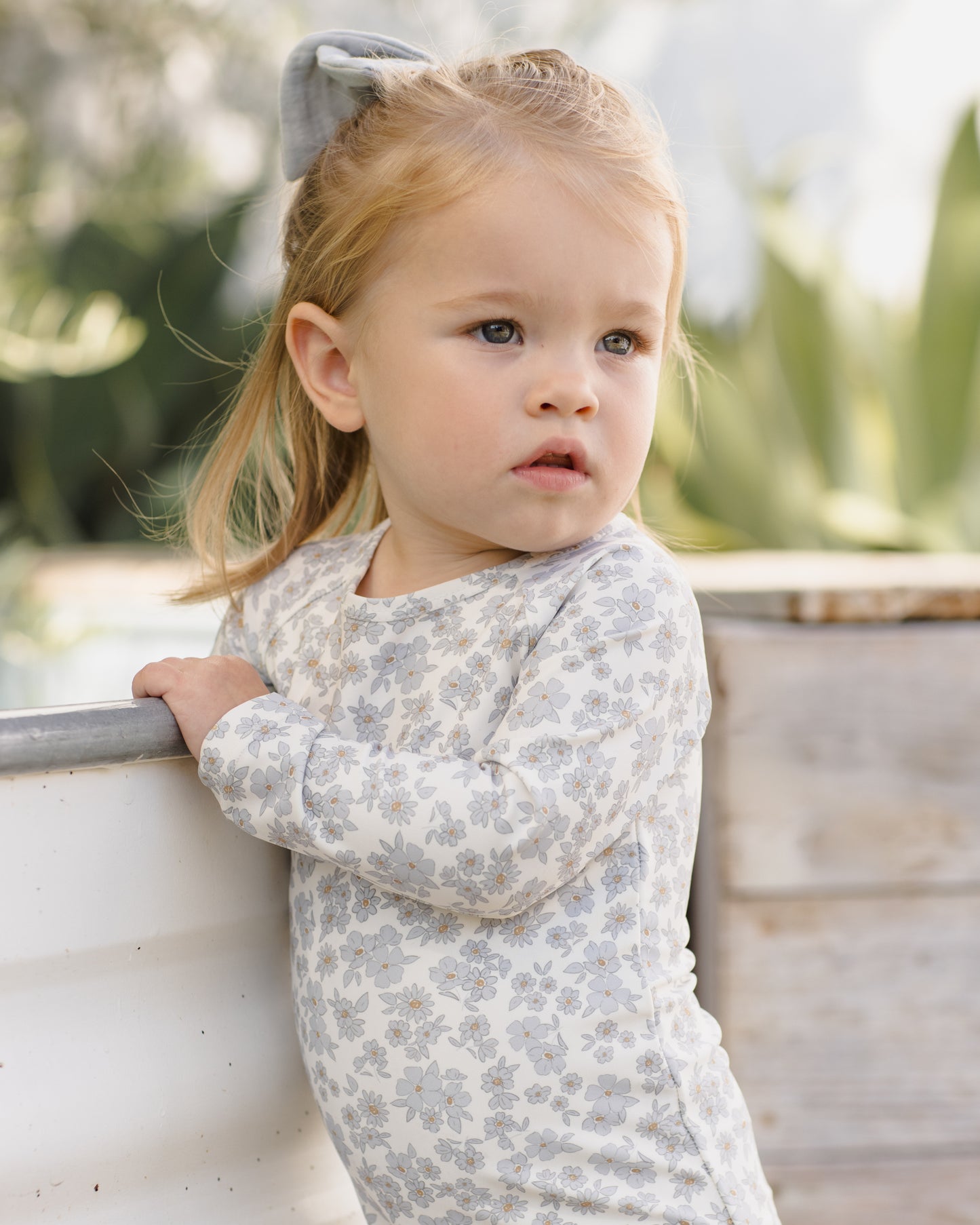 Quincy Mae Olivia Rashguard One-piece in Blue Floral