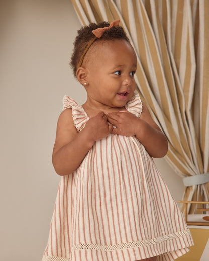 Quincy Mae Ruffle Tank Dress in Vintage Stripe
