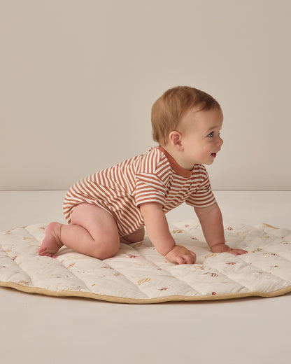 Quincy Mae Relaxed Bubble Romper in Poppy Stripe