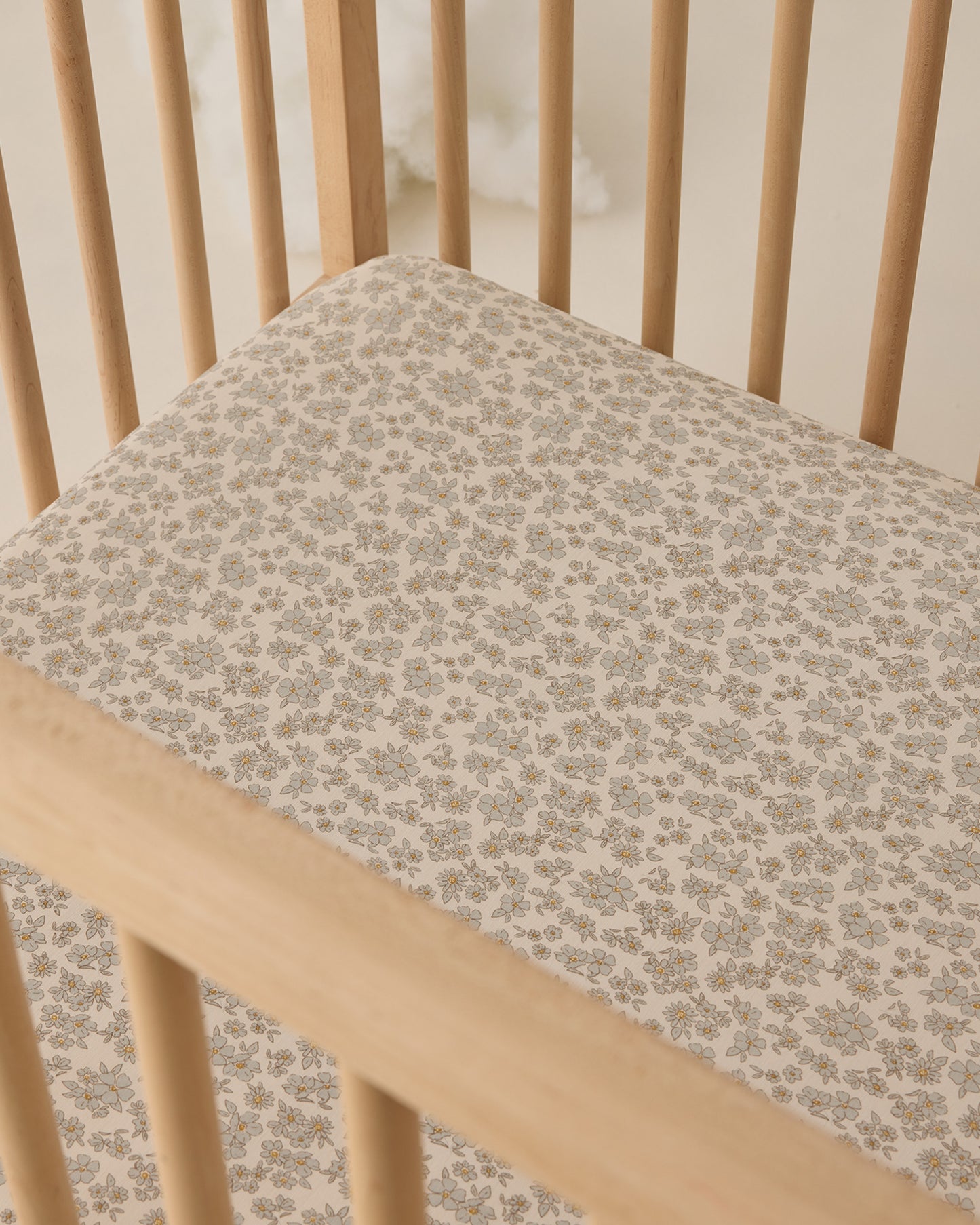 Quincy Mae Bamboo Crib Sheet in Blue Floral
