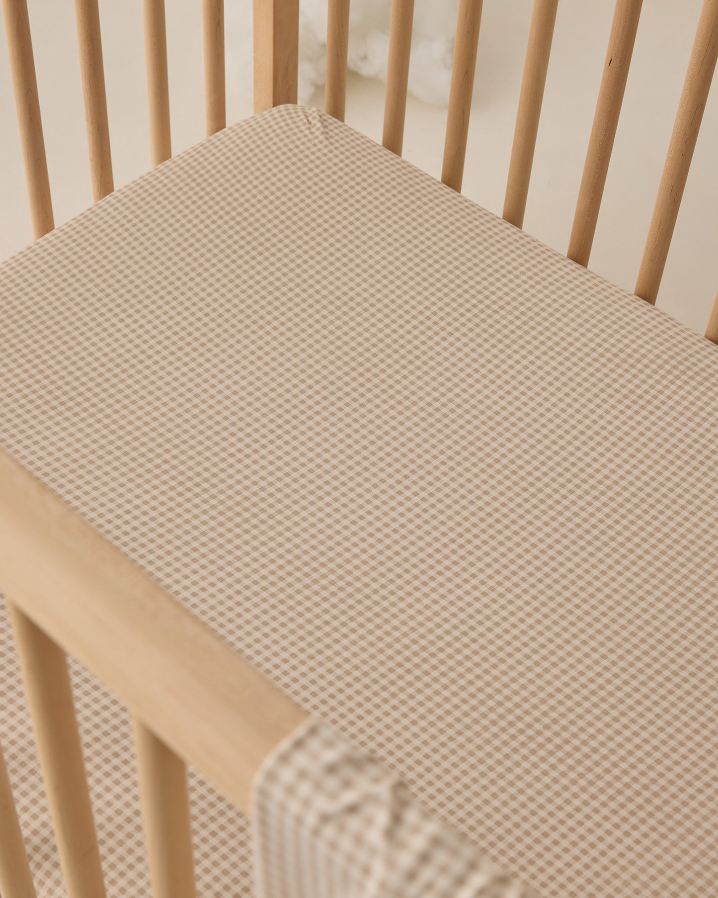 Quincy Mae Bamboo Crib Sheet in Oat Gingham