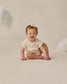 Quincy Mae Knit Pointelle Ruffle Romper in Natural