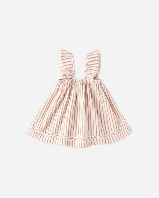 Quincy Mae Ruffle Tank Dress in Vintage Stripe