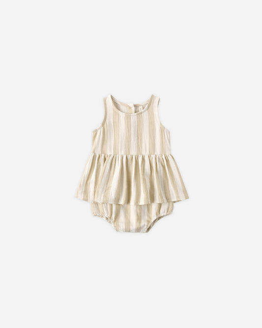 Quincy Mae Skirted Tank Romper in Summer Stripe