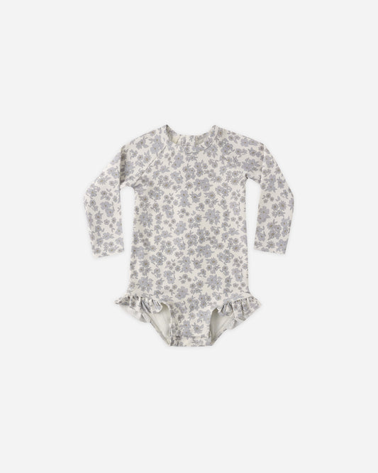 Quincy Mae Olivia Rashguard One-piece in Blue Floral
